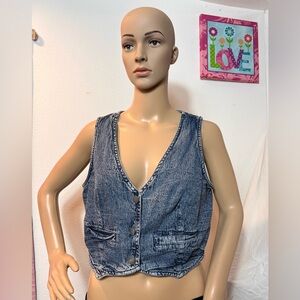 Denim Button-Up Vest